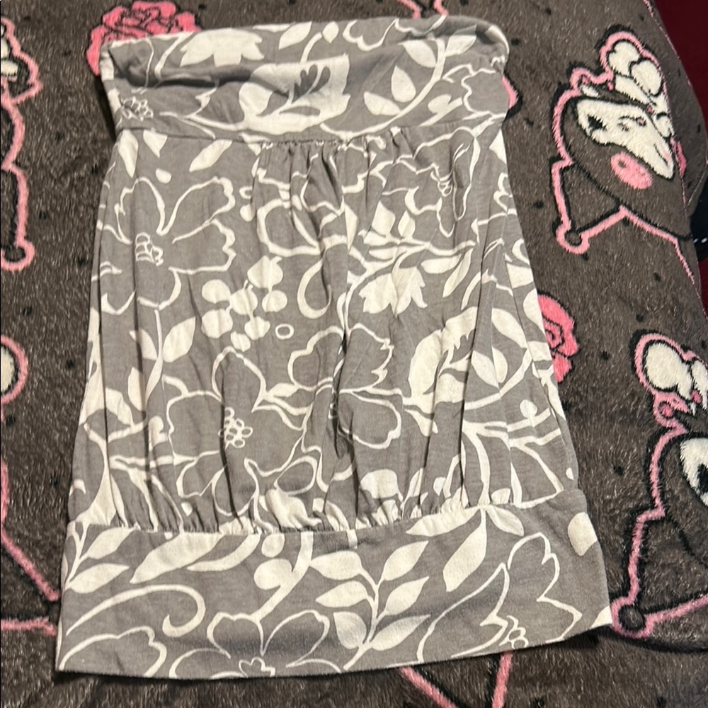 American Eagle Outfitters Gray Floral Mini Skirt